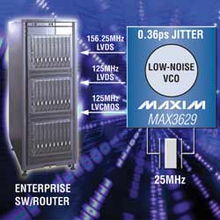 Maxim推出用于高速網(wǎng)絡(luò)設(shè)備的低抖動時(shí)鐘發(fā)生器MAX3627